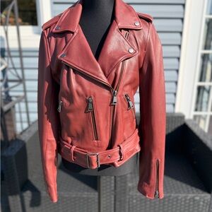 Bagatelle Rich Burgundy Leather Jacket Size Small Excellent condition
